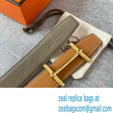 Hermes H d'Ancre belt buckle  &  Reversible leather strap 32 mm 02 2023